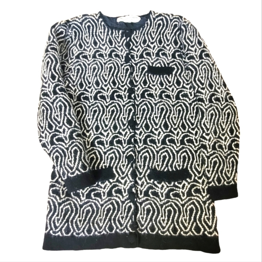 Bruna Cavvalini Angora Button Down Knit Jacket S/M